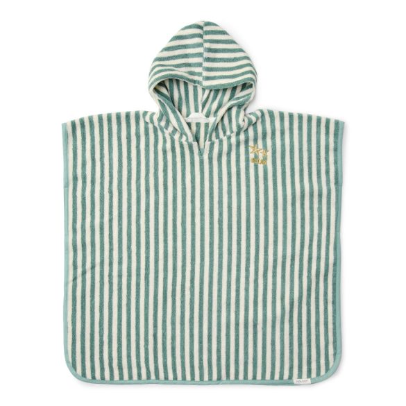 Little Dutch fürdőponcsó Seashells and Stripes Surf Blue