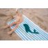 Little Dutch strandtörölköző Seashells and Stripes Surf Blue