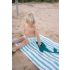 Little Dutch strandtörölköző Seashells and Stripes Surf Blue