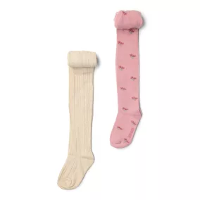   Little Dutch harisnya nadrág Sand/Velvet Rose (2 db) - 86/92