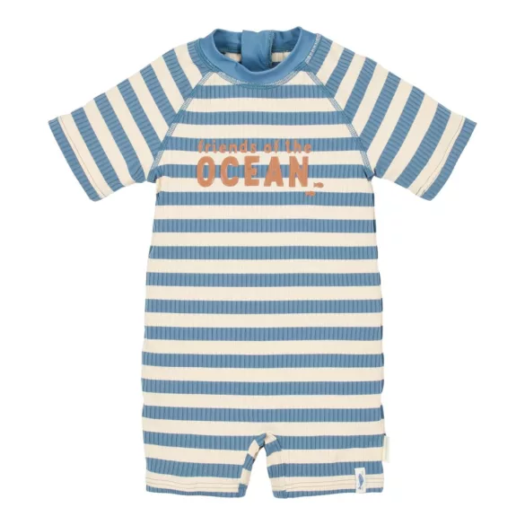 Little Dutch rövid ujjú úszóoverál Ocean Blue Stripes - 74/80
