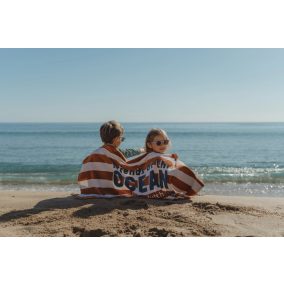   Little Dutch strandtörölköző Ocean World Brown Stripe - 60cm X 120cm