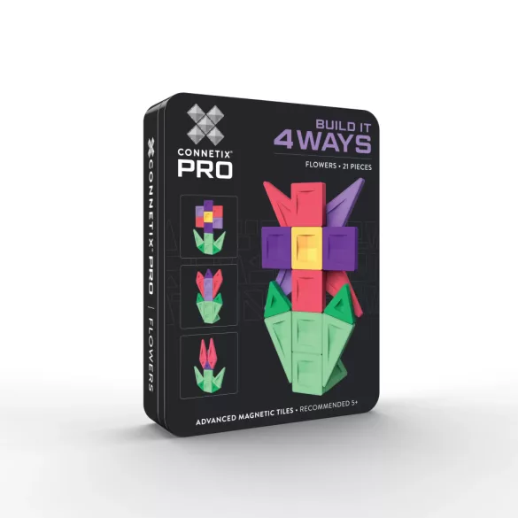 Connetix PRO Build It 4 Ways Virágok mágneses építőjáték - 21 db