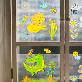   Haku Yoka Ablakmatrica színező készlet - A dzsungel állatai