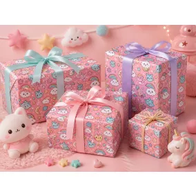 Csomagolópapír – Kawaii Cicák - 100x70 cm