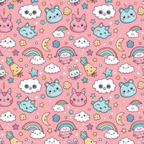 Csomagolópapír – Kawaii Cicák - 100x70 cm