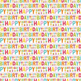 Csomagolópapír - Happy Birthday - 100x70 cm