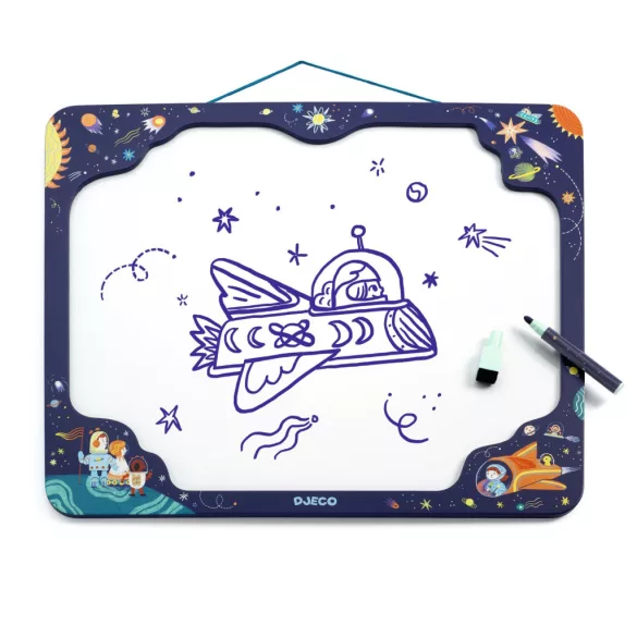 Djeco Mágneses rajztábla - Űrhajós illusztációval - Space board