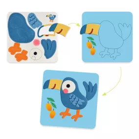   Djeco Kollázs műhely - Puha állatok filcből - Soft Animals