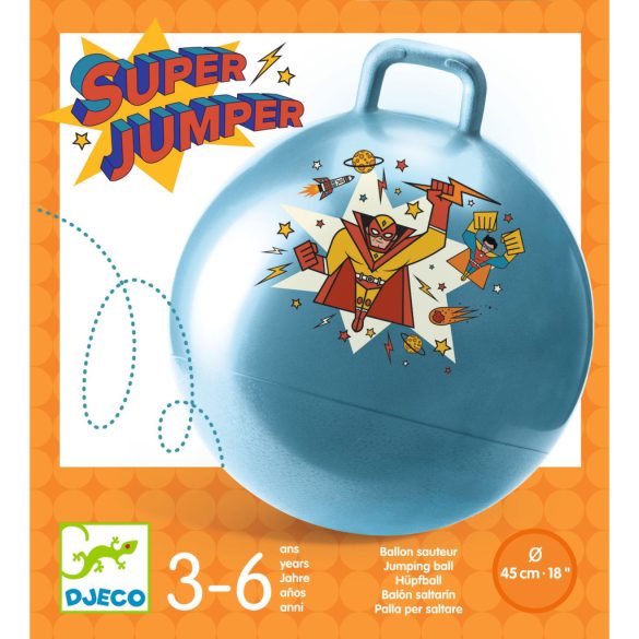 Djeco Ugrálólabda 45 cm - Szuper hős - Super Jumper