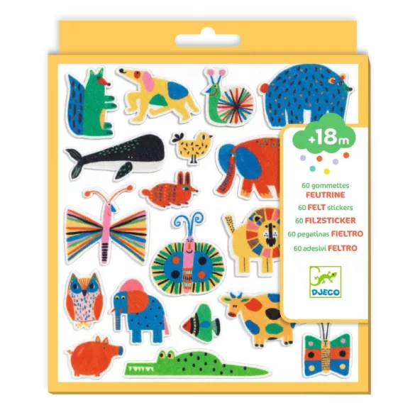 Djeco Matricák - Állatkák mindenhol! 60 filcmatrica - Animals everywhere!