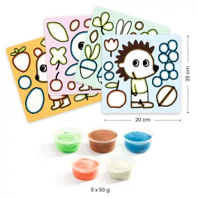   Djeco Színezés agyaggal - Csintalan kerti barátok - Air-dry clay coloring