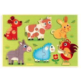   Djeco Formaillesztő, formaberakó - Helló tehén - Hello meadow