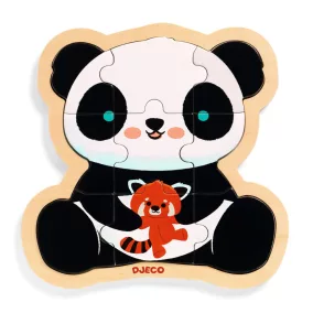 Djeco Fa puzzle - Panda 9 db-os - Puzzlo Panda