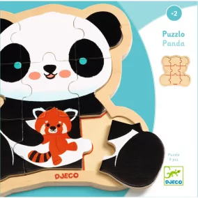 Djeco Fa puzzle - Panda 9 db-os - Puzzlo Panda