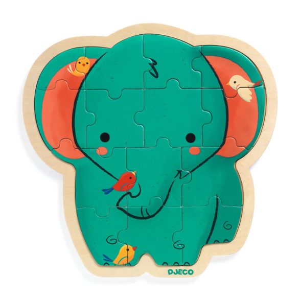 Djeco Fa puzzle - Elefánt 14 db-os - Puzzlo Elephant