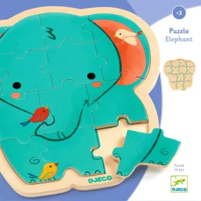 Djeco Fa puzzle - Elefánt 14 db-os - Puzzlo Elephant