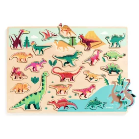 Djeco Formaillesztő, formaberakó - Színes dínók