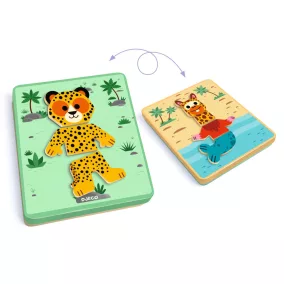   Djeco Mágneses képkirakó - Variációk 8 állatra - Inzebox Mix'n'match