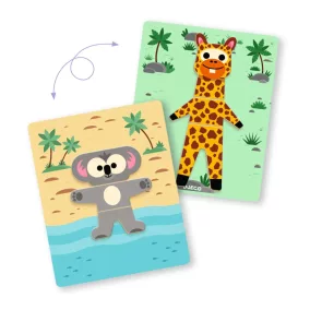   Djeco Mágneses képkirakó - Variációk 8 állatra - Inzebox Mix'n'match