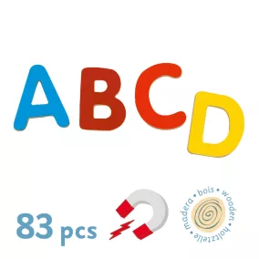   Djeco Mágneses betűkészlet - Színes nagybetűk - 83 db-os készlet