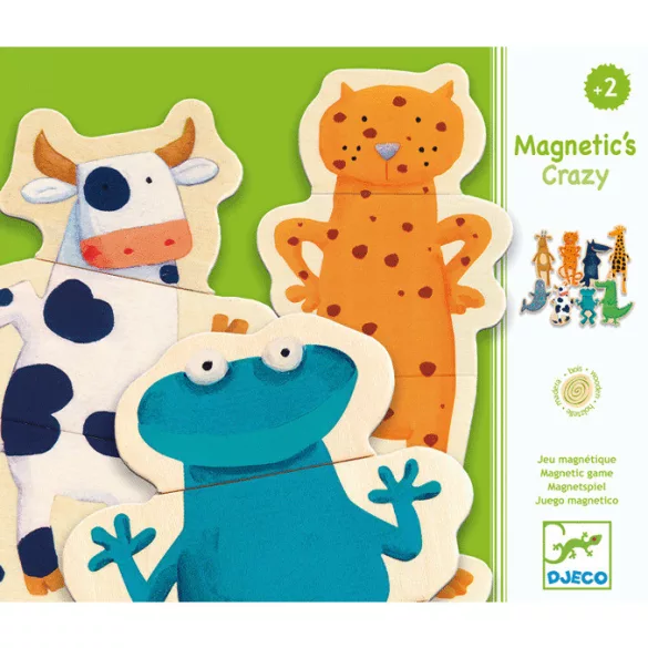 Djeco Mágneses képkirakó - Vicces állatok - Crazy animals
