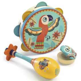   Djeco Játékhangszer készlet - Tambourine, maracas, castanet