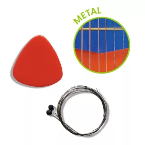   Djeco Játékhangszer - Kisgitár, 6 húros - Guitar 6 metal strings - Small size