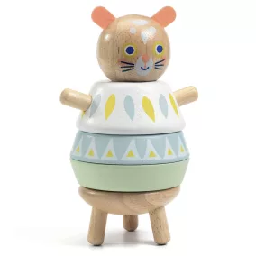 Toronyépítő BabySouri - Djeco fa babajáték