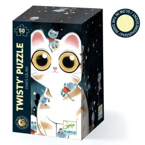   Varázs puzzle Cuddly cats - 50 db-os foszforeszkáló Djeco kirakó