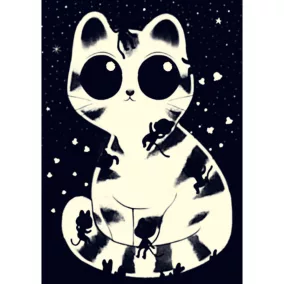   Varázs puzzle Cuddly cats - 50 db-os foszforeszkáló Djeco kirakó