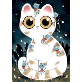   Varázs puzzle Cuddly cats - 50 db-os foszforeszkáló Djeco kirakó