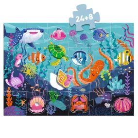 Djeco Óriás puzzle - Tengerlakók, 24+8 db-os