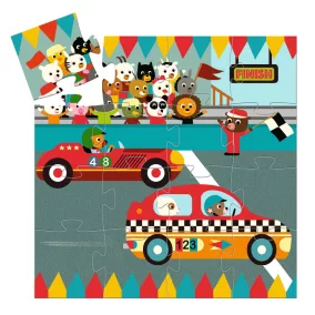 Djeco Formadobozos puzzle - Versenyautó