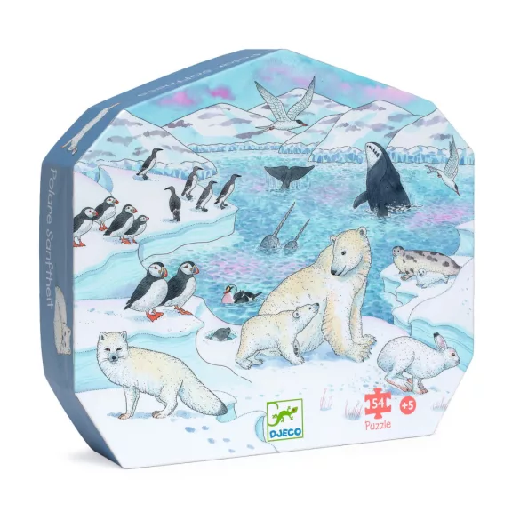 Djeco Formadobozos puzzle - Élet a sarkvidéken, 54 db-os - Polar softness