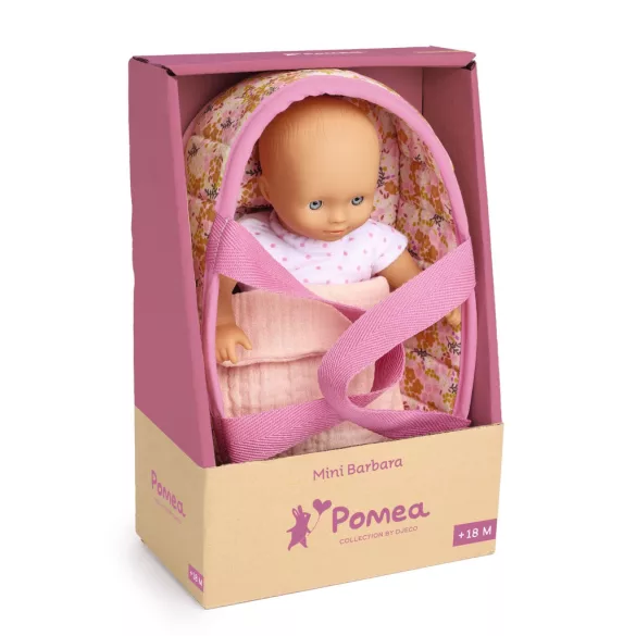 Djeco Játékbaba Mini 20 cm - Barbara mózeskosárral