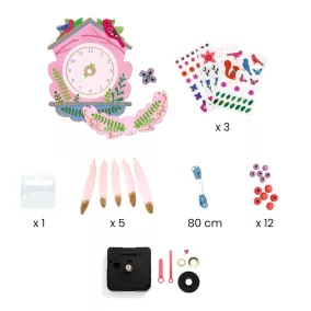   Csináld magad! Falióra lányszobába - Kakukk - Djeco kreatív készlet