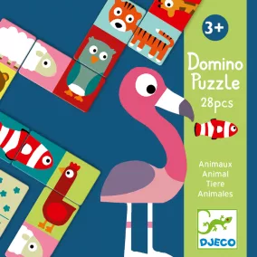   Djeco Kétfeles Domino - Állatfelek, 28 db-os - Animo-puzzle