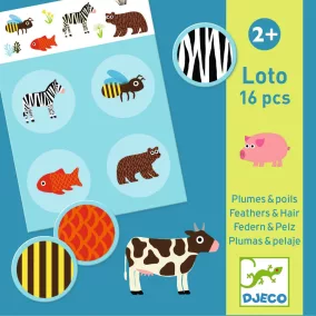 Képes lottó Tollas és szőrös - Djeco memóriajáték