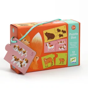   Djeco Párosító puzzle Kié a kölyök? 24 db-os - Baby animals