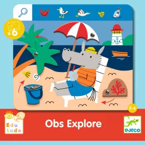   Djeco Fejlesztő játék, megfigyelés - Keress és pörgess, Kaland - Eduludo Obs Explore
