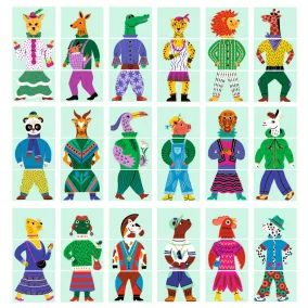   Djeco Fejlesztő játék - Állatdivat, 54 db-os - Eduludo Mix and Match Modanimo