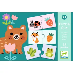   Djeco Párosító puzzle - Színpárosító, 24 db-os - Colours