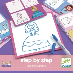   Djeco Step by step - rajztanítást segítő kreatív készlet lányoknak