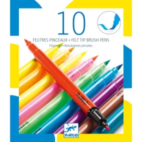 Ecsetfilc készlet - 10 ragyogó szín