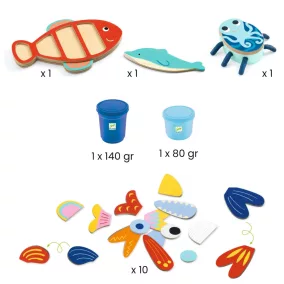   Djeco Gyurmaformázó készlet - Tengeri teremtményeim - Myseacreatures