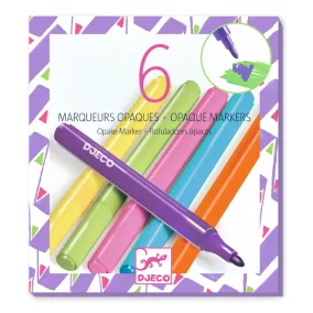   Djeco Filctoll készlet - 6 fedő szín - "80-as évek"