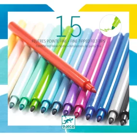 Djeco Filctoll készlet - Harmónia, 15 színű - Pacific