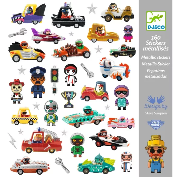 Djeco Matricák - A CRAZY MOTORS világa - The world of CRAZY MOTORS