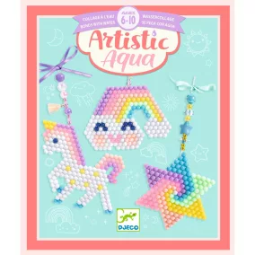   Mozaikkép készítés - Gyöngyből kép - Artistic aqua Rainbow - Djeco kreatív készlet